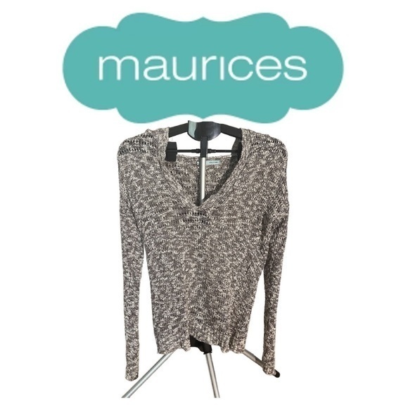 Maurices v-neck lightweight sweater hoodie sz M - Picture 1 of 4